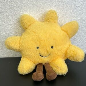 10” Yellow Plush Sun With Brown Little Legs